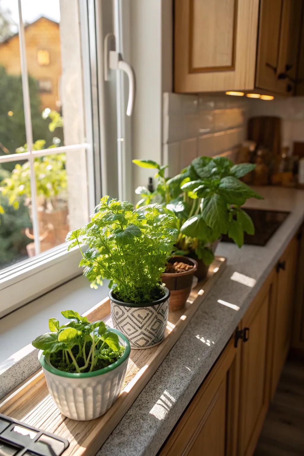 An herb garden kit that brings fresh flavors and greenery into the home.