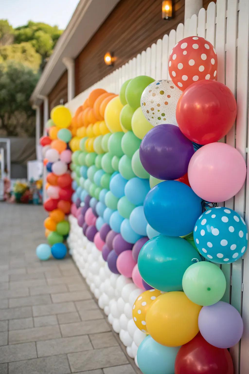 A breathtaking balloon wall backdrop, ideal for capturing unforgettable photo moments.