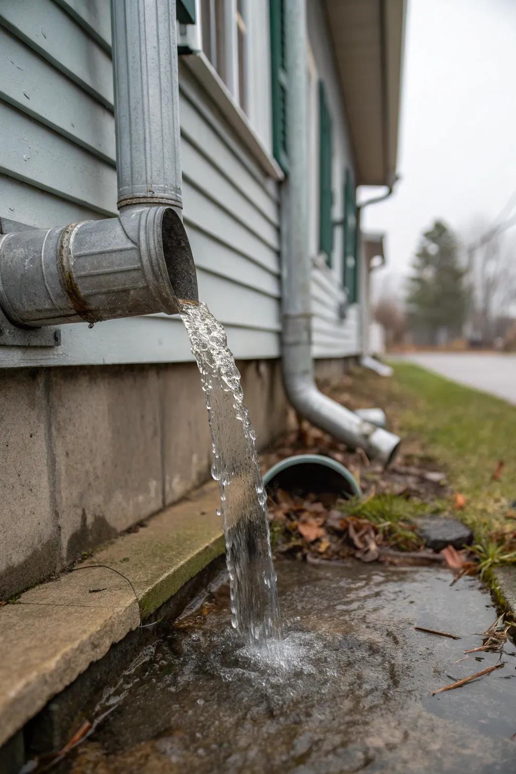 Gutter extensions stop water from pooling.