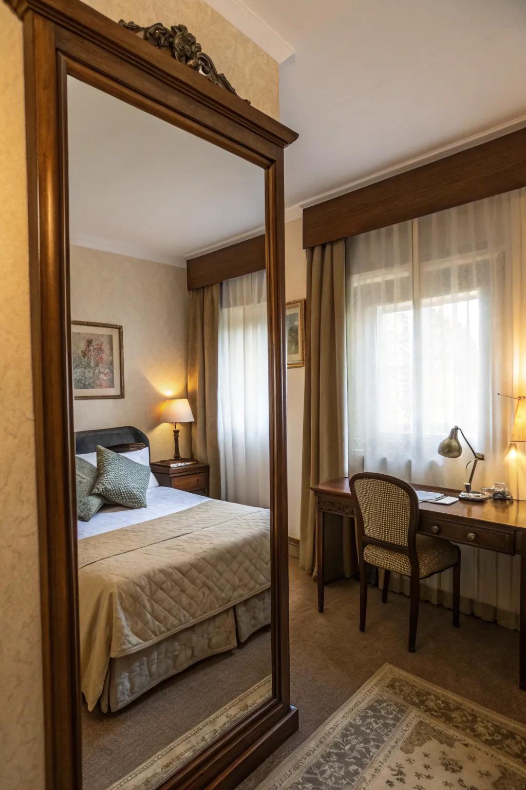 Mirrors creating the illusion of added space.