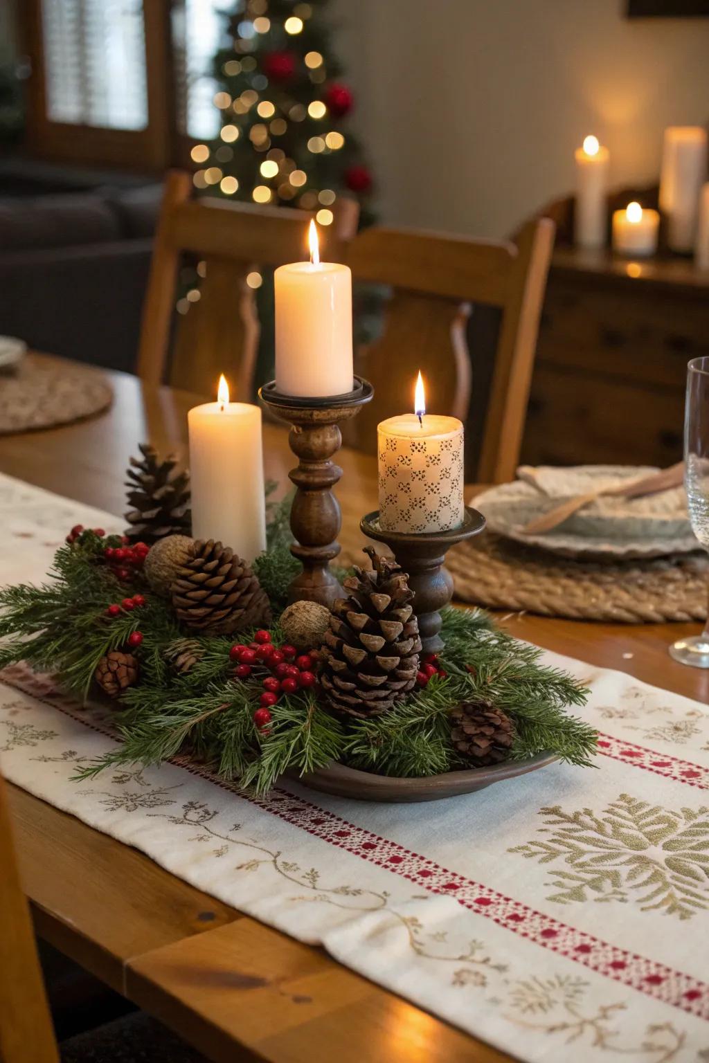 A table adorned for a magical Christmas feast.