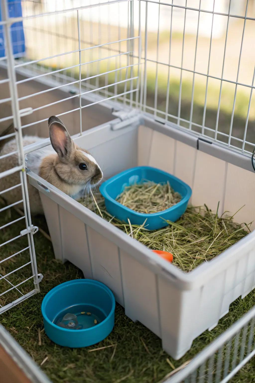 A well-organized chow station simplifies meal times.