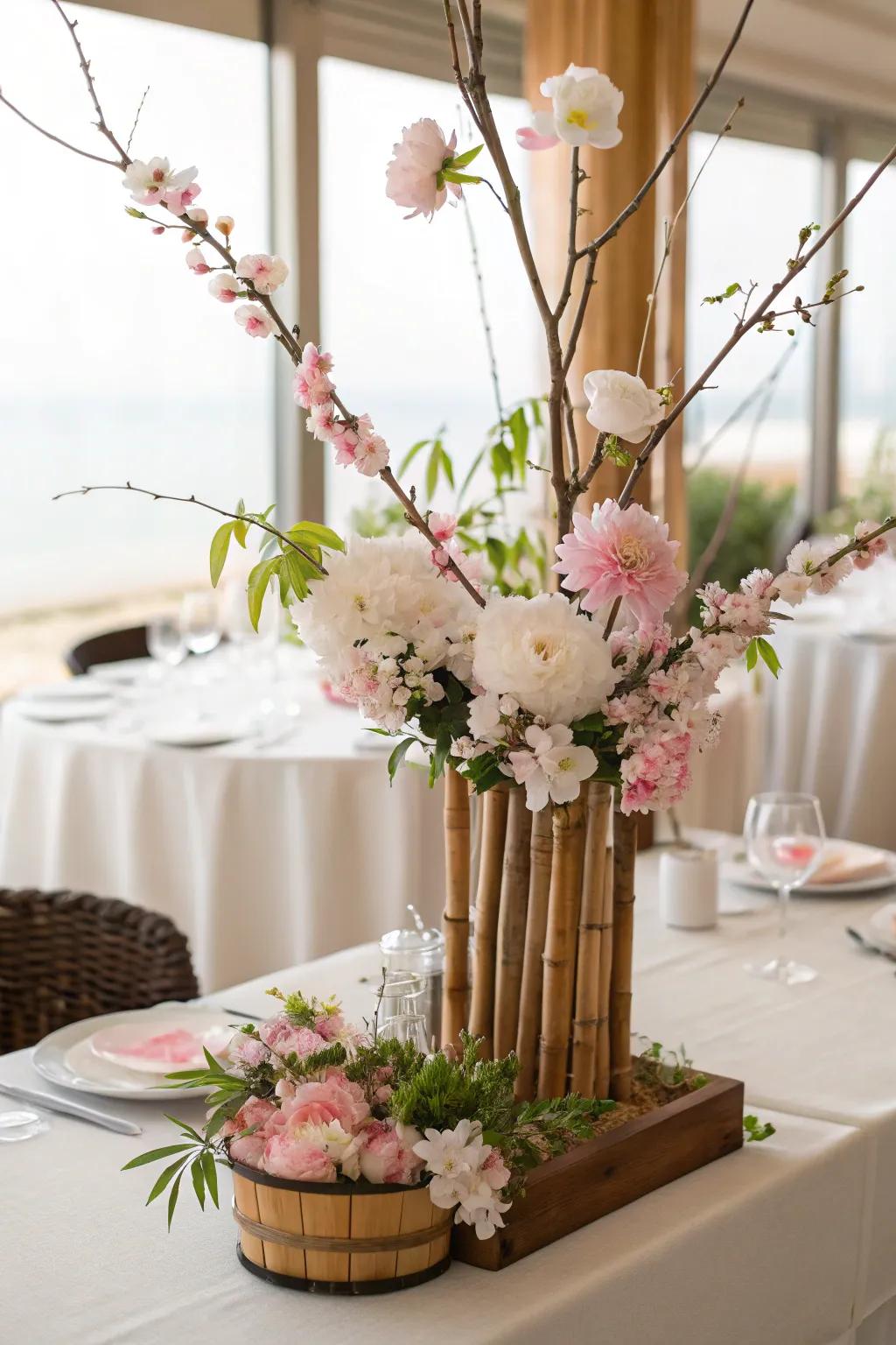Artistic flower arrangements add sophistication.