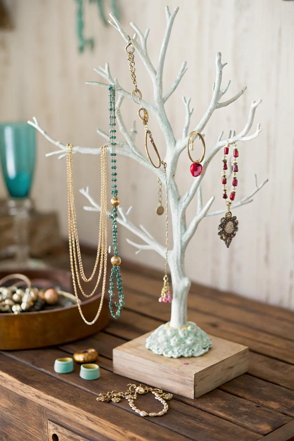 A DIY jewelry arbor presentation
