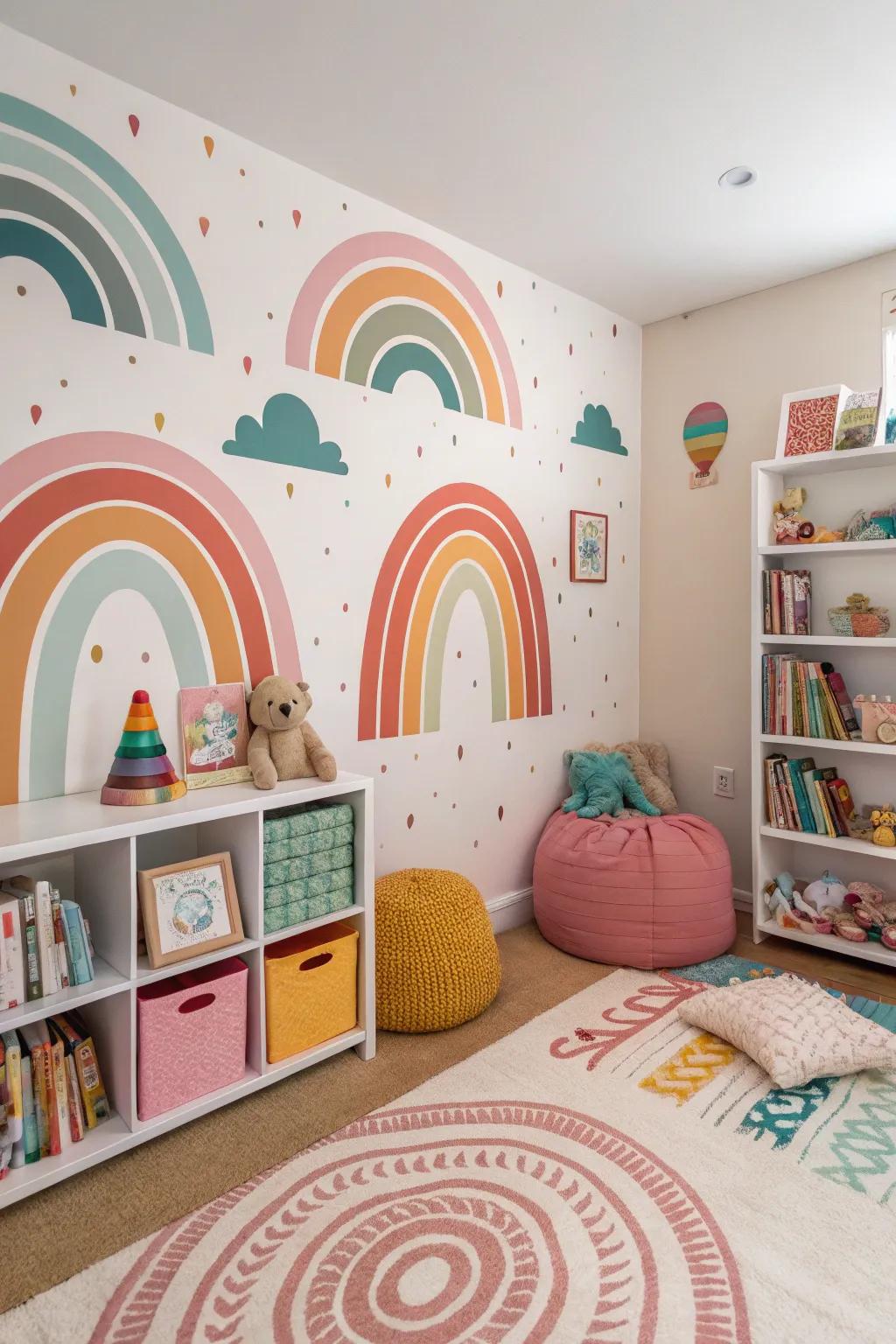 Tiers of colors and shapes create a dynamic and captivating design.
