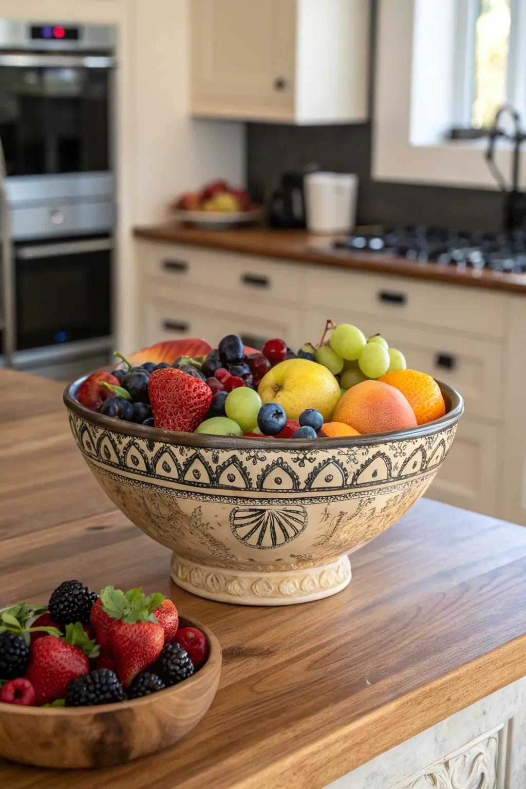 Handcrafted ceramic dishes infuse artistic style into any kitchen.