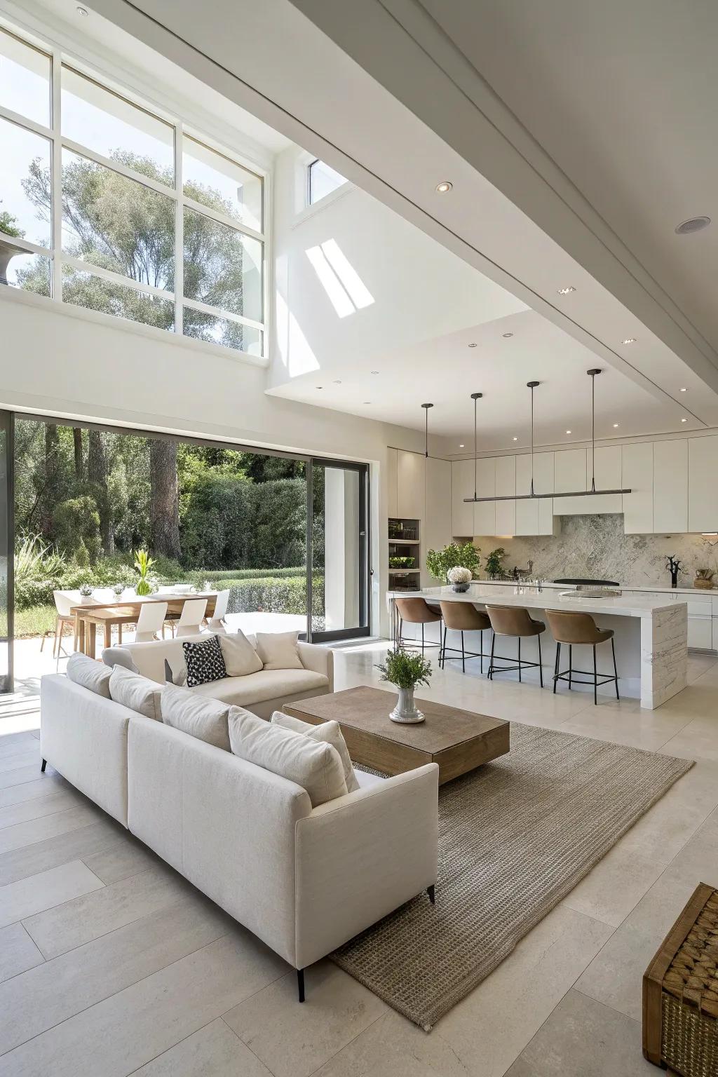 Uncluttered furniture adds to a clean, open atmosphere.