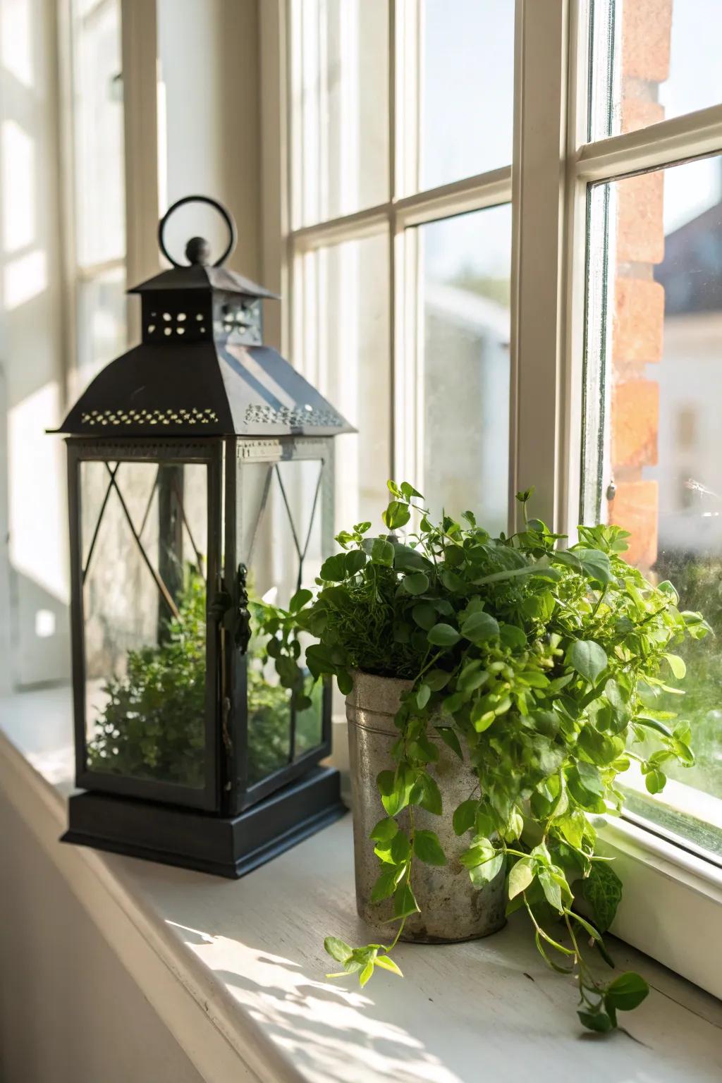 Create freshness in your setup using flora-filled lanterns.