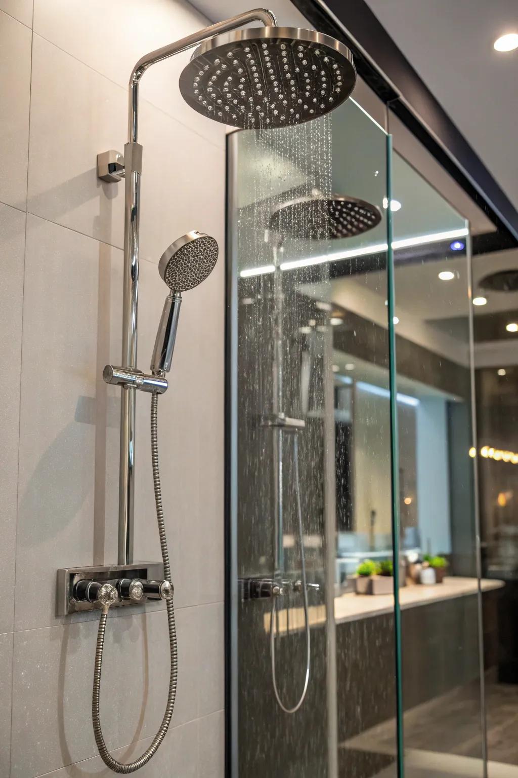Multiple shower outlets create a deluxe, spa-inspired experience.