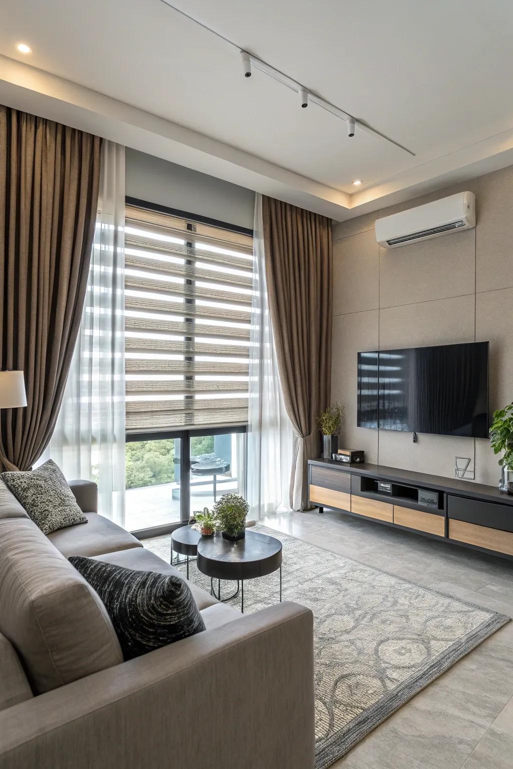 Smart shades contribute a touch of modern comfort to your living space.