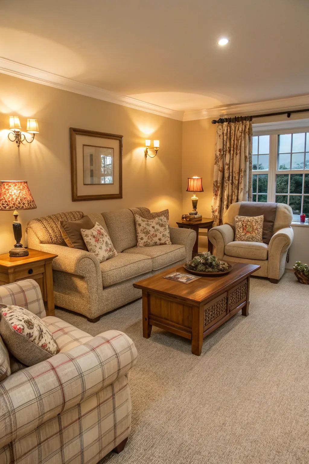 Carpet flooring delivers unmatched comfort and coziness to your living area.