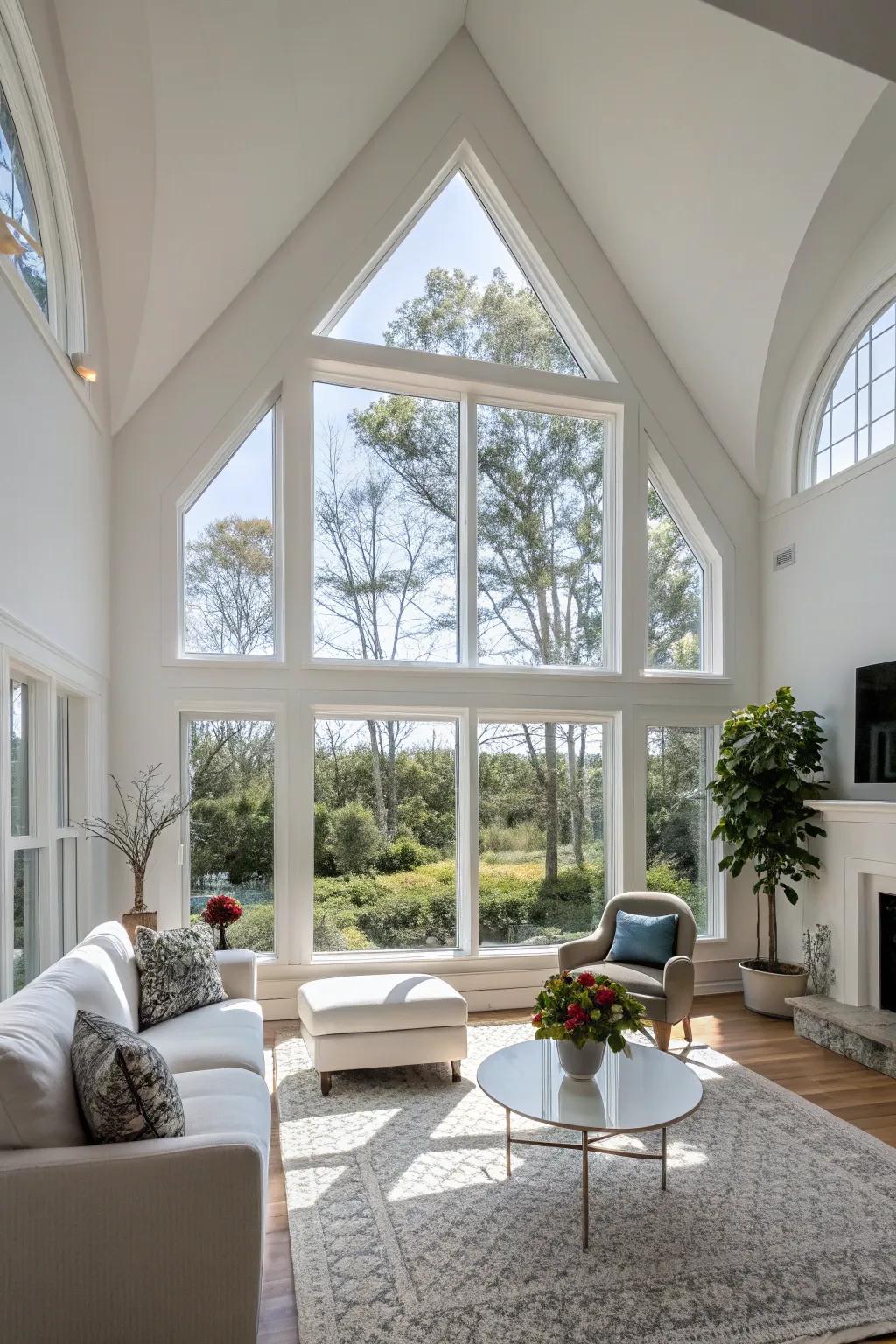 Make an impact with windows in striking architectural shapes.
