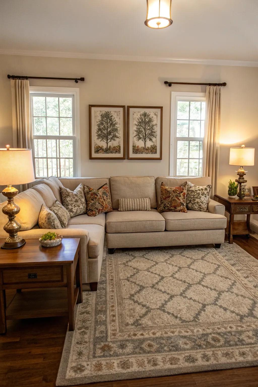 Balanced layouts deliver poise and peace.