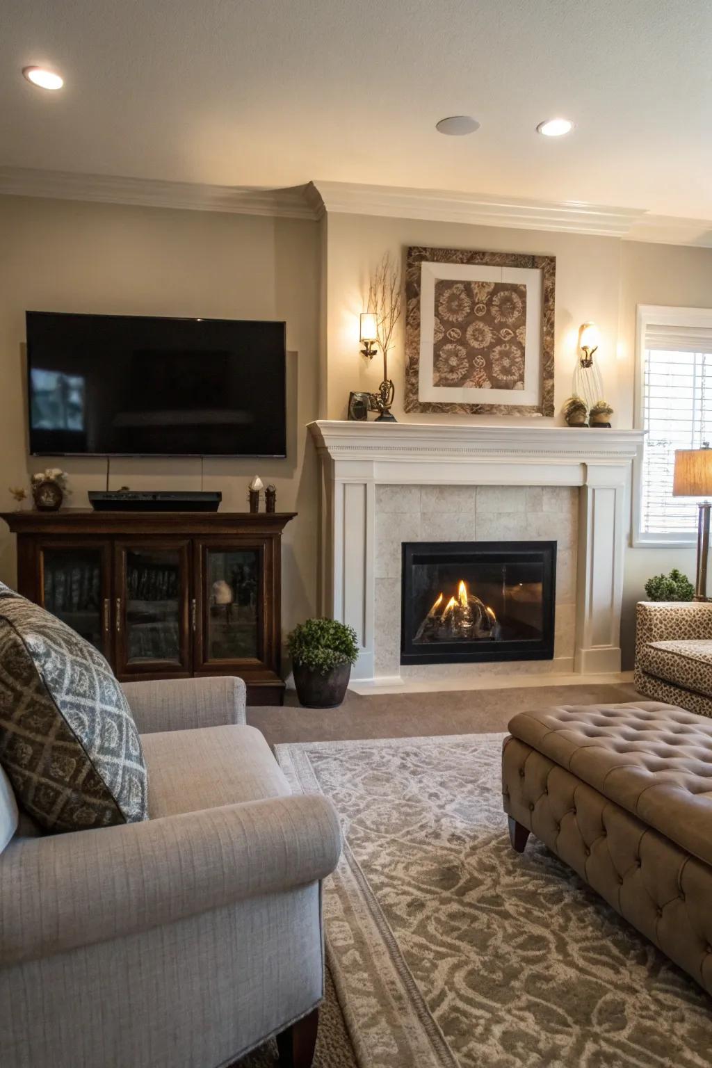 Symmetry introduces balance and harmony to the area.