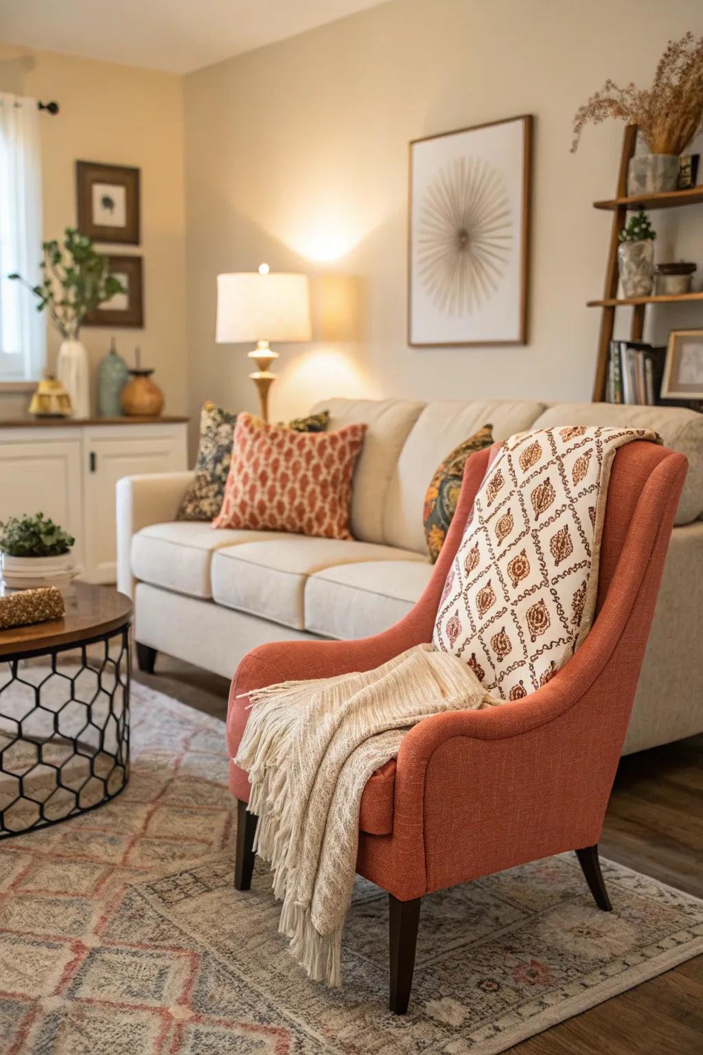 Feature furniture can inject individuality and style into your living room decor.