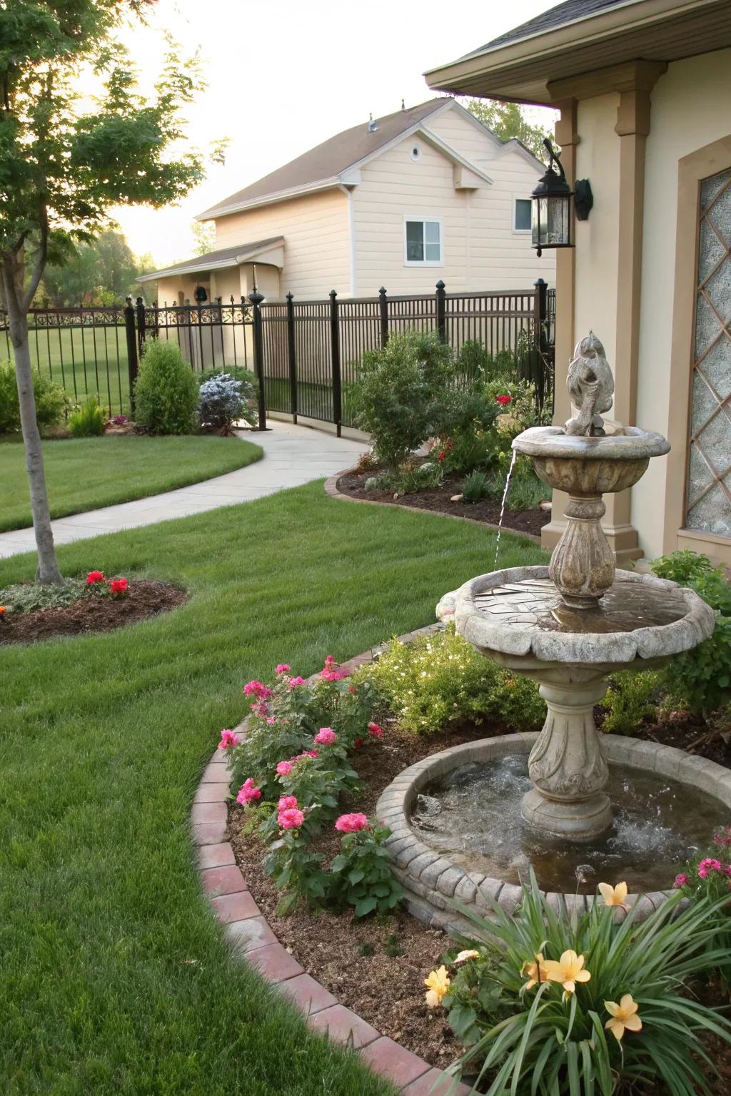Decorative items making a front yard look better.