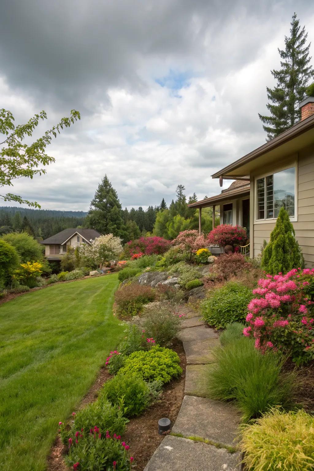 Less lawn means more room for creative landscaping.