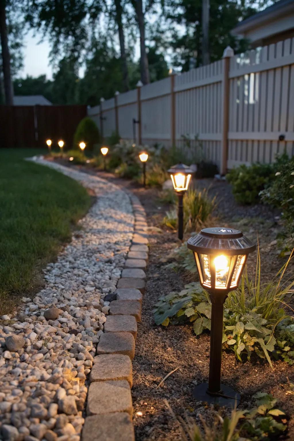 Solar lights introduce charm and safety with zero continuous expenses.