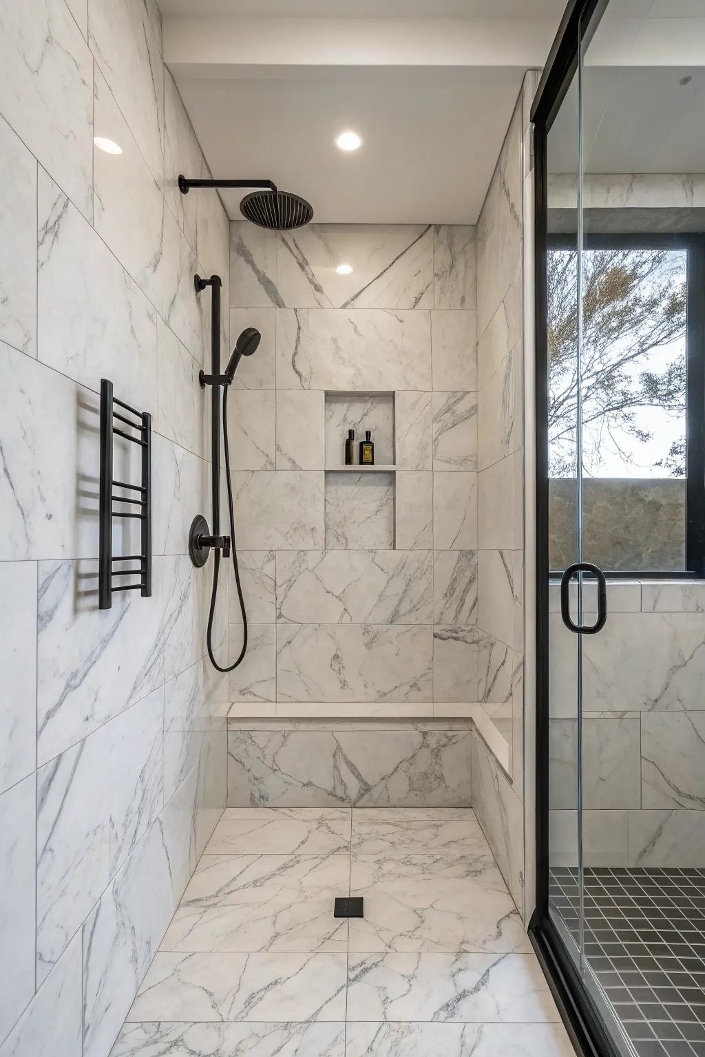 A minimalist design lets marble's natural beauty shine.