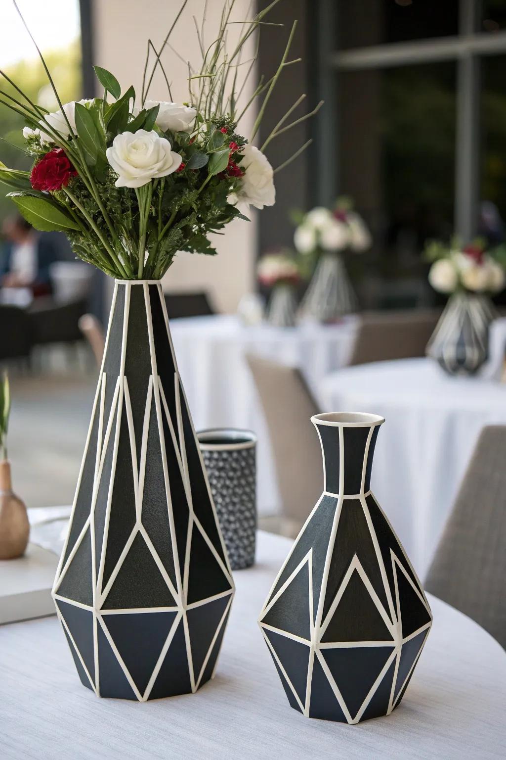 Understated geometric patterns add contemporary intrigue.