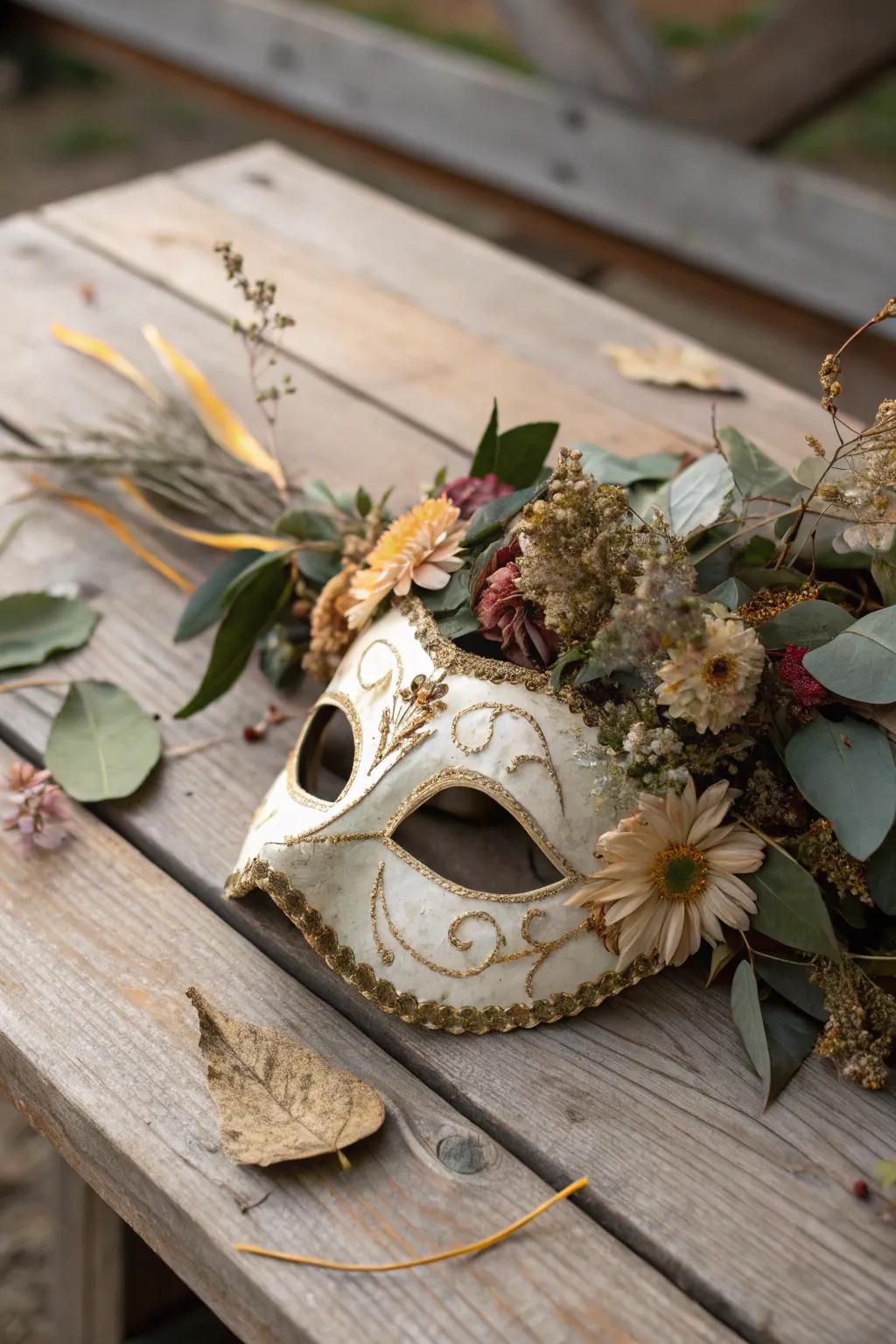 Natural pieces give a tranquil and natural impression to masks.