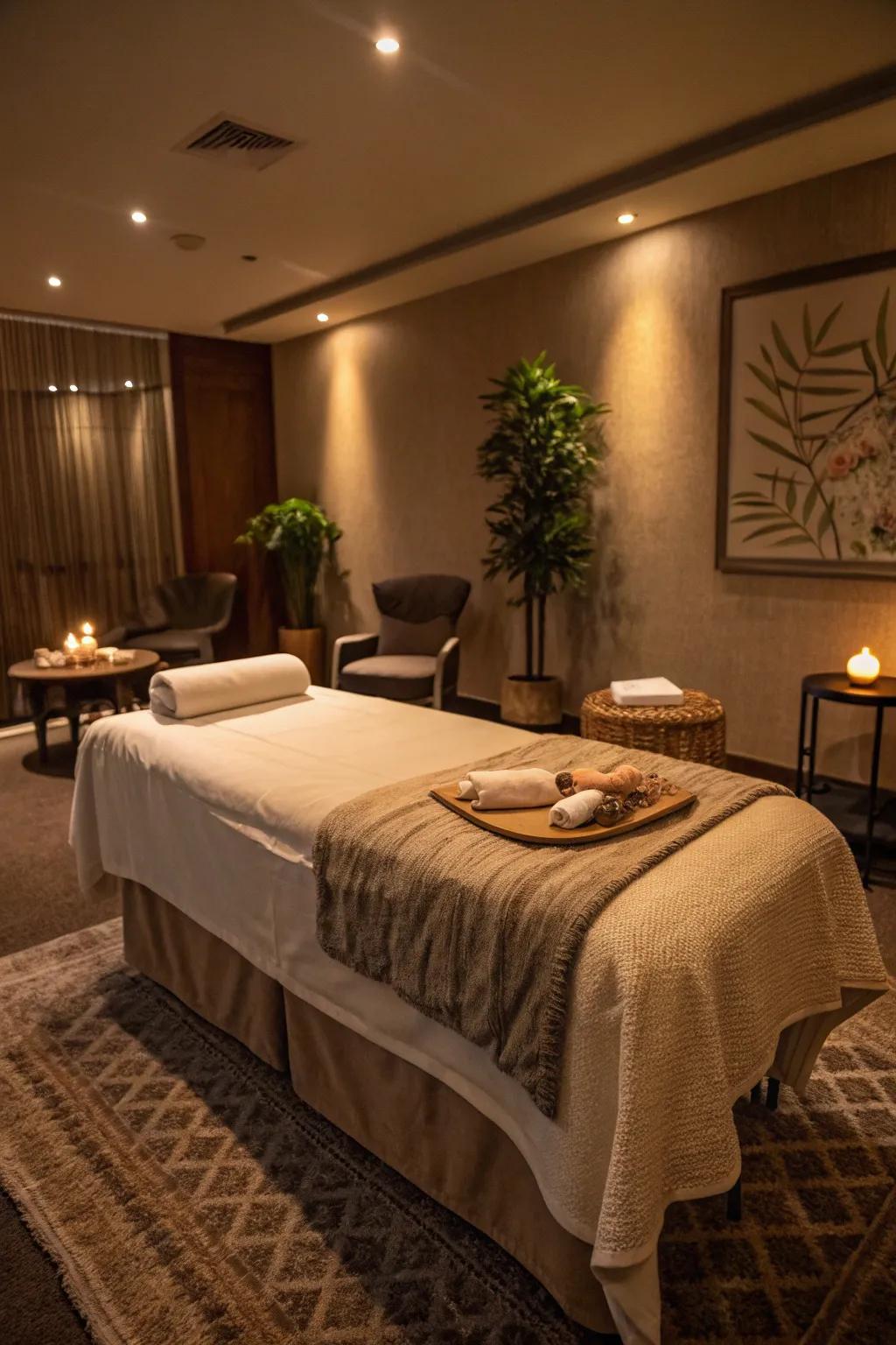 Comfortable furnishings are indispensable for relaxation.