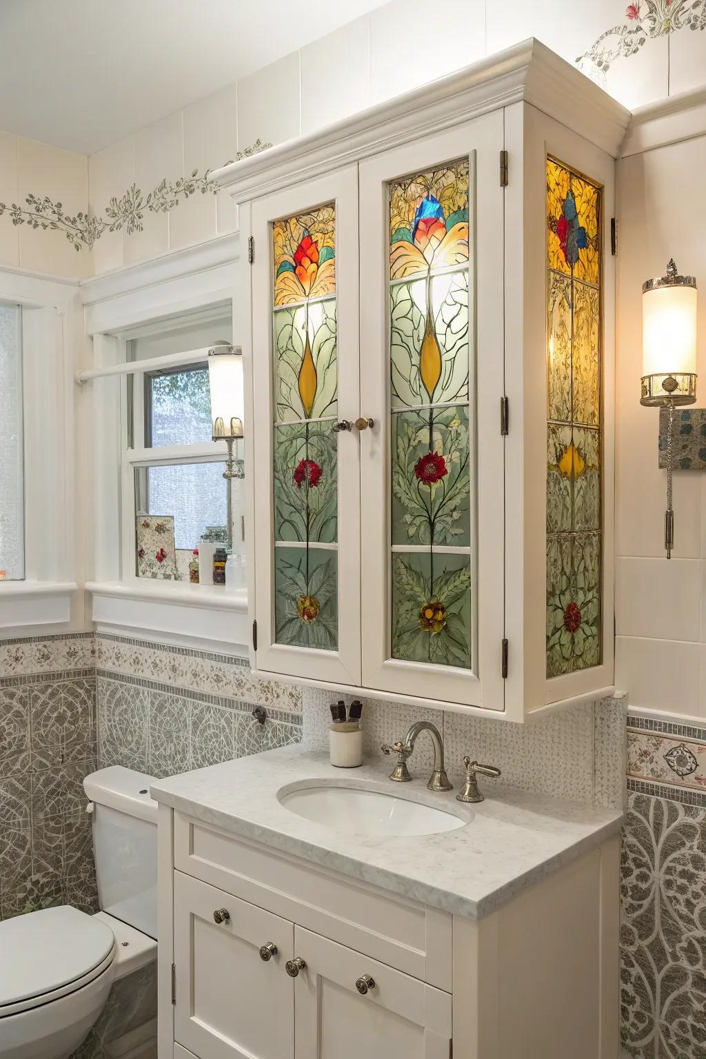 Your cabinet will stand out with creative embellishments.