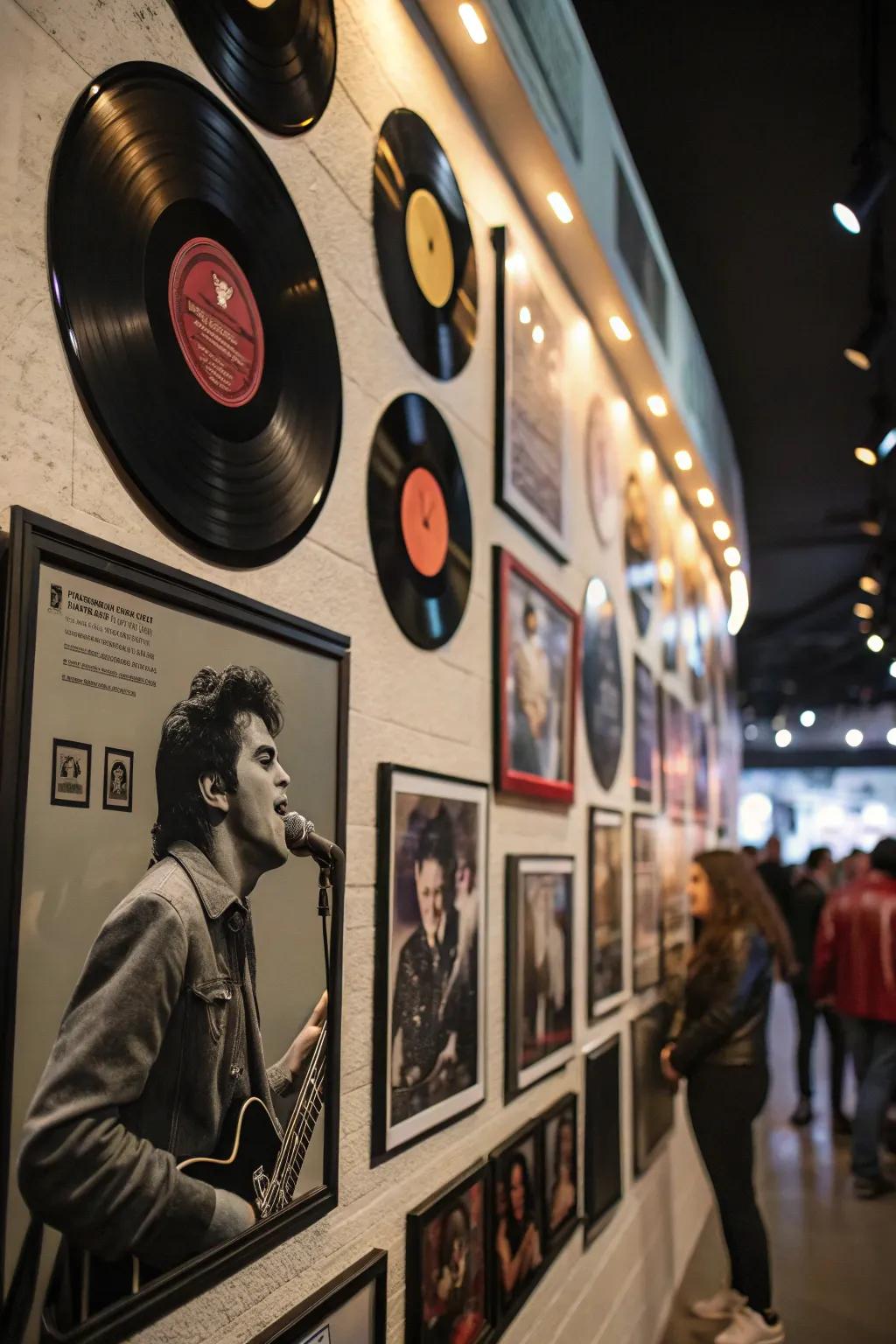 A music-inspired remembrance display celebrating a loved one's passion.