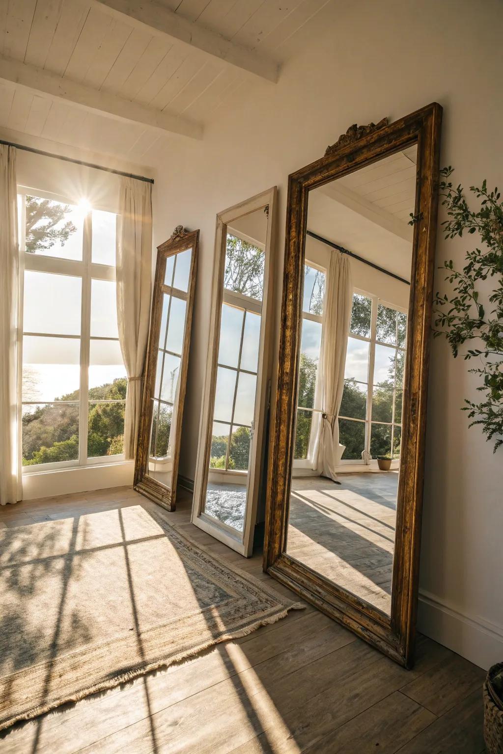 Reflectors can amplify sunlight, illuminating your home.