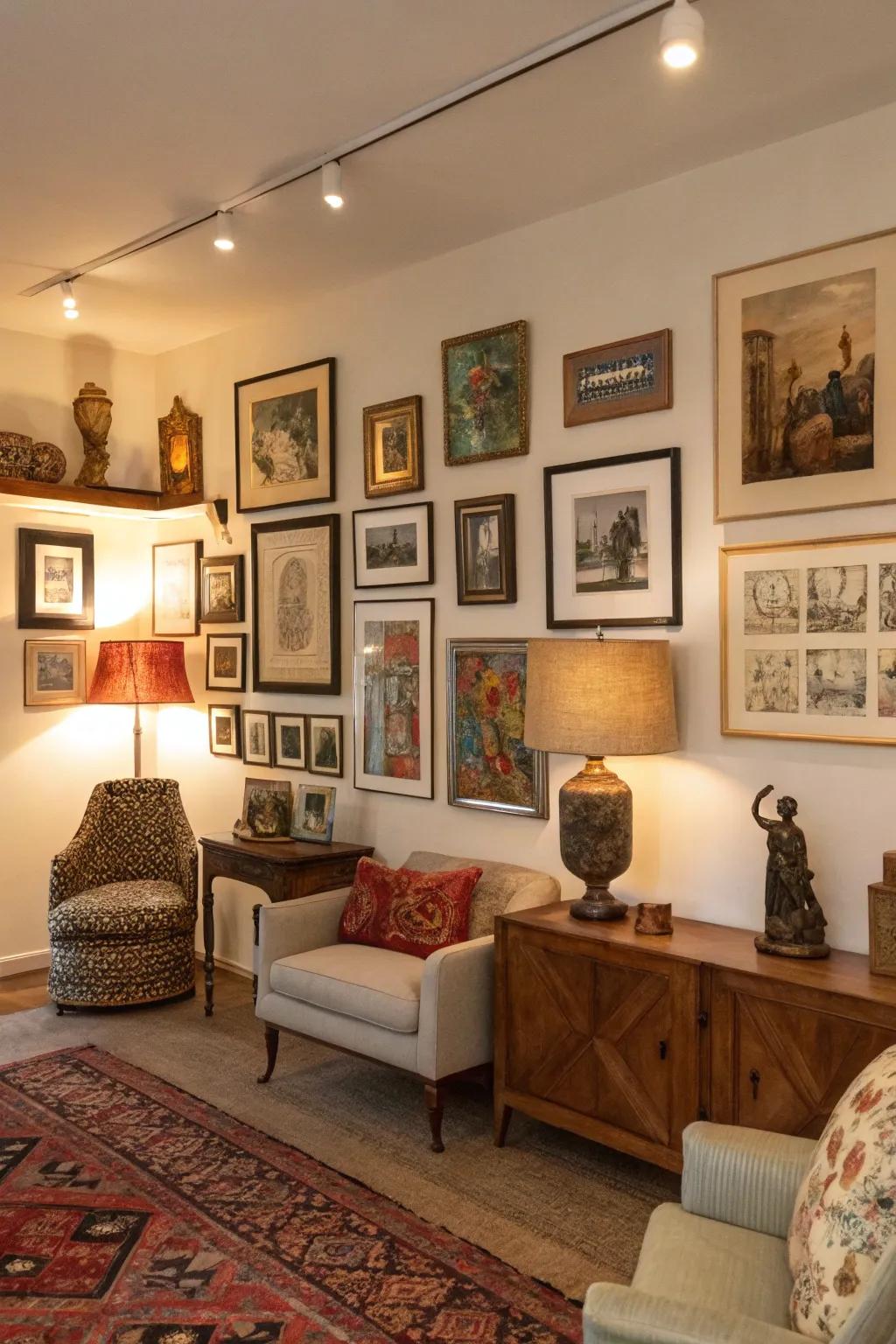 Conflicting compositions contribute a creative spark to the aesthetic.