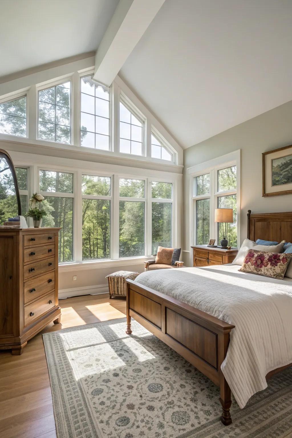 Natural light emphasizes the diverse grains of assorted wood.