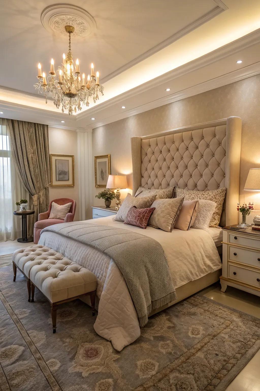 Comforting furnishings fashion a welcoming and comfortable environment.