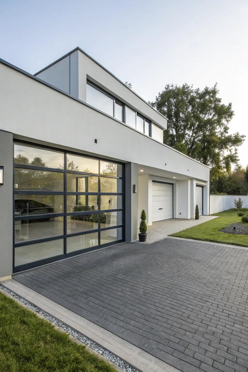 Incorporate contemporary elements for a modern garage.
