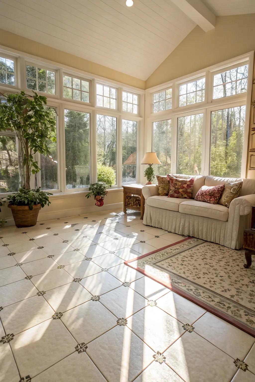 Stay cool with chic pottery flooring.