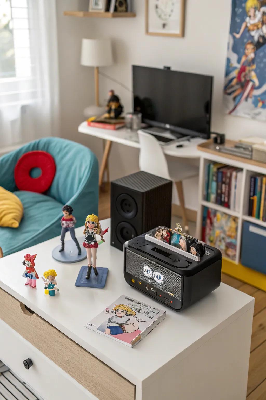 An animation-inspired music box adds a fanciful touch to any space.