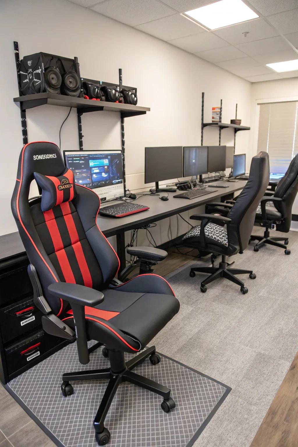 Comfort-geared ergonomics to boost your gaming and work times.