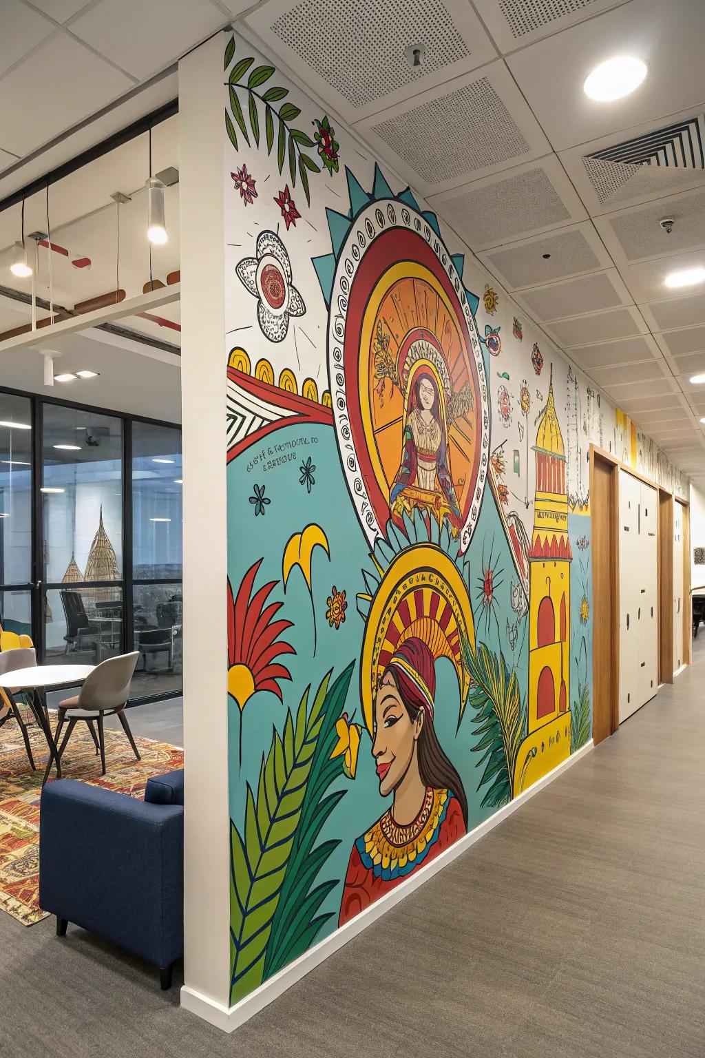 Lend a special cultural flair to your workspace with artistic coverings.