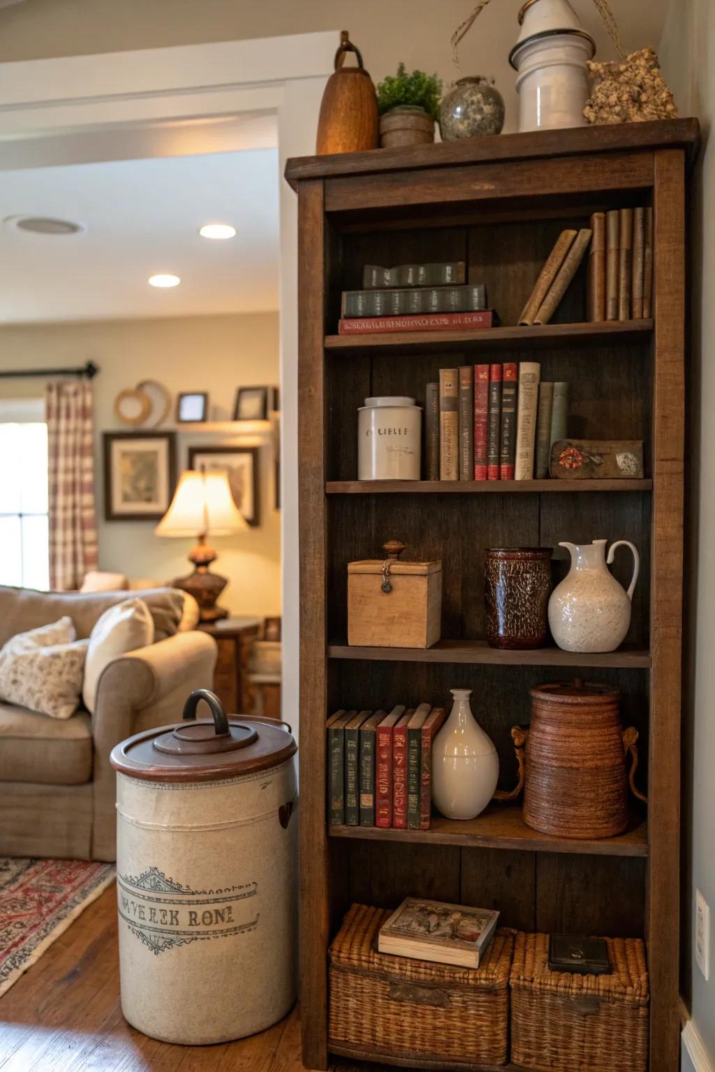 Produce an eclectic impression by intermingling jugs with volumes and ornamentation.