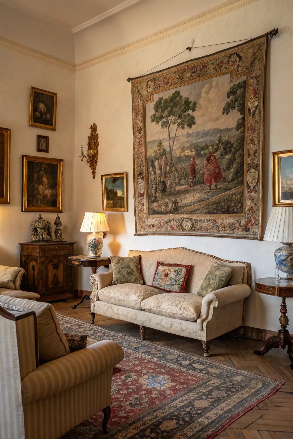 Timeless artwork deepens the cultural essence of the area.