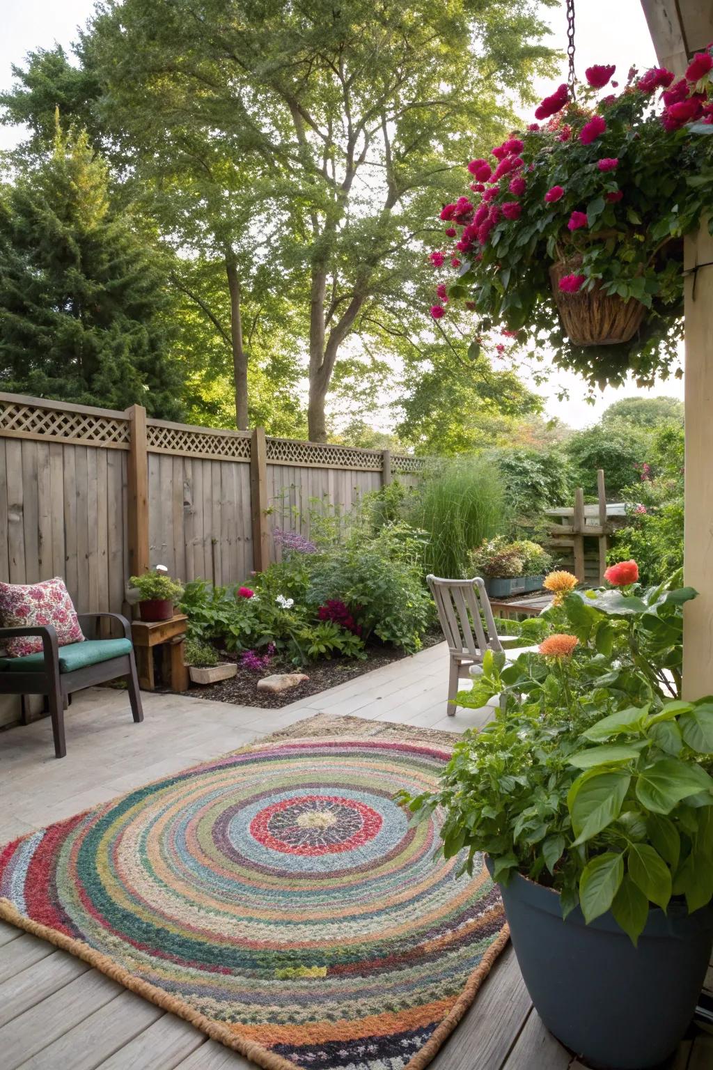 Eco-friendly rugs that enhance natural settings.