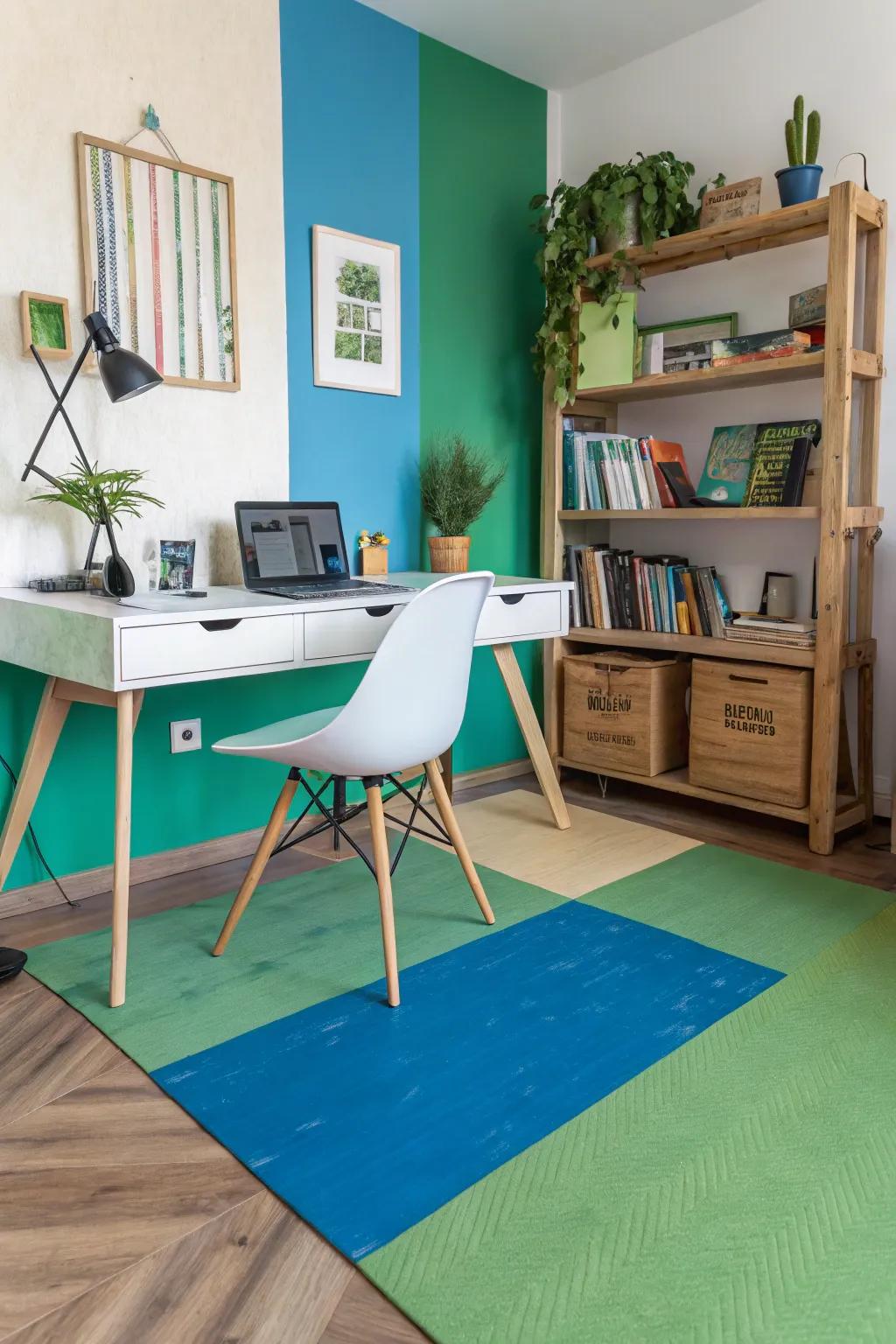 Chromatic partitioning introduces vitality and enjoyment into any quarter.