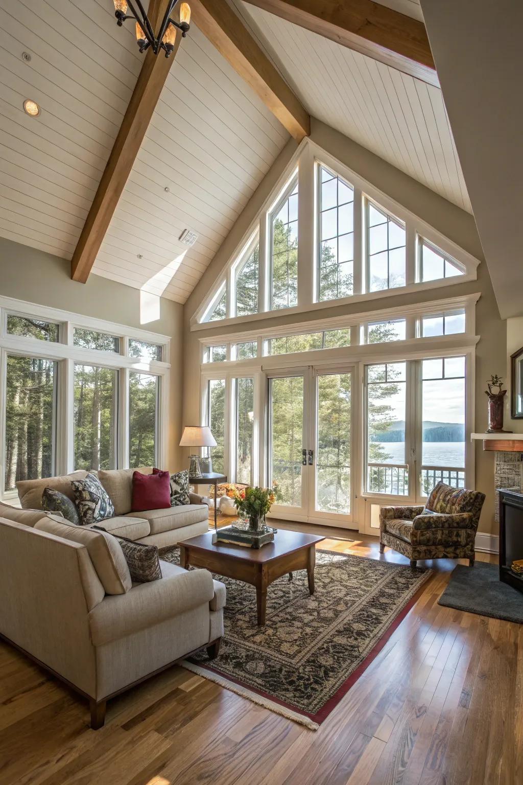 Arched ceilings cultivate a sense of openness.