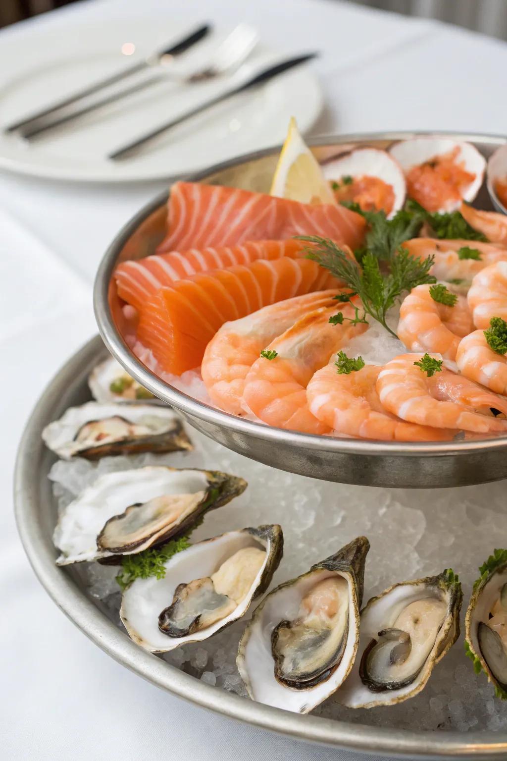A luxurious seafood selection that enhances any celebration.