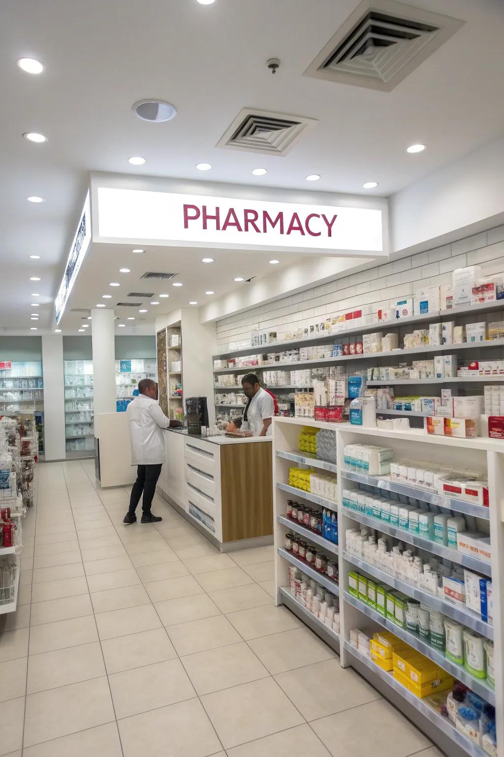Clear signage for easy navigation in a dispensary
