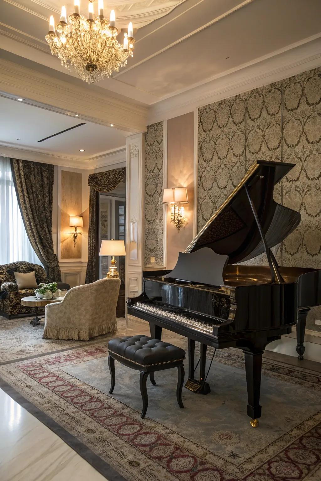 A mix of textures adds depth and sophistication to the room.