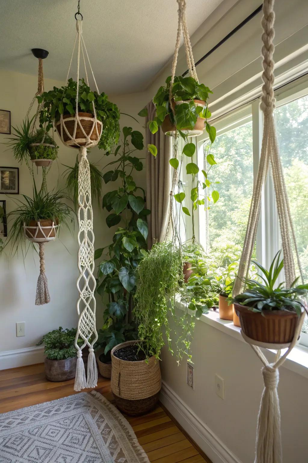 Take your plant game to the next level with suspended pots.