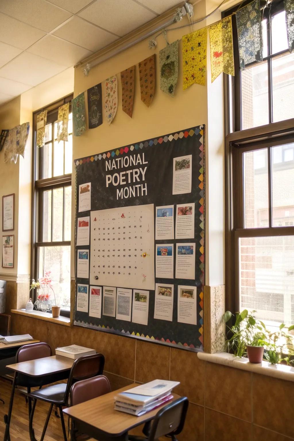 Celebrate National Verse Period with a thematic board.