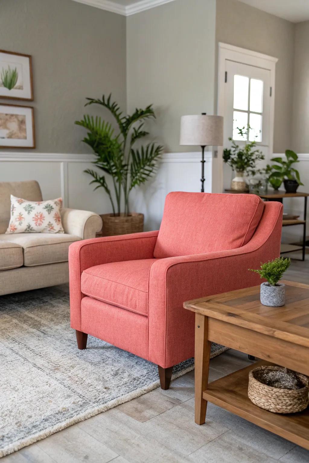 A sunset armchair brings vibrant energy to any room.