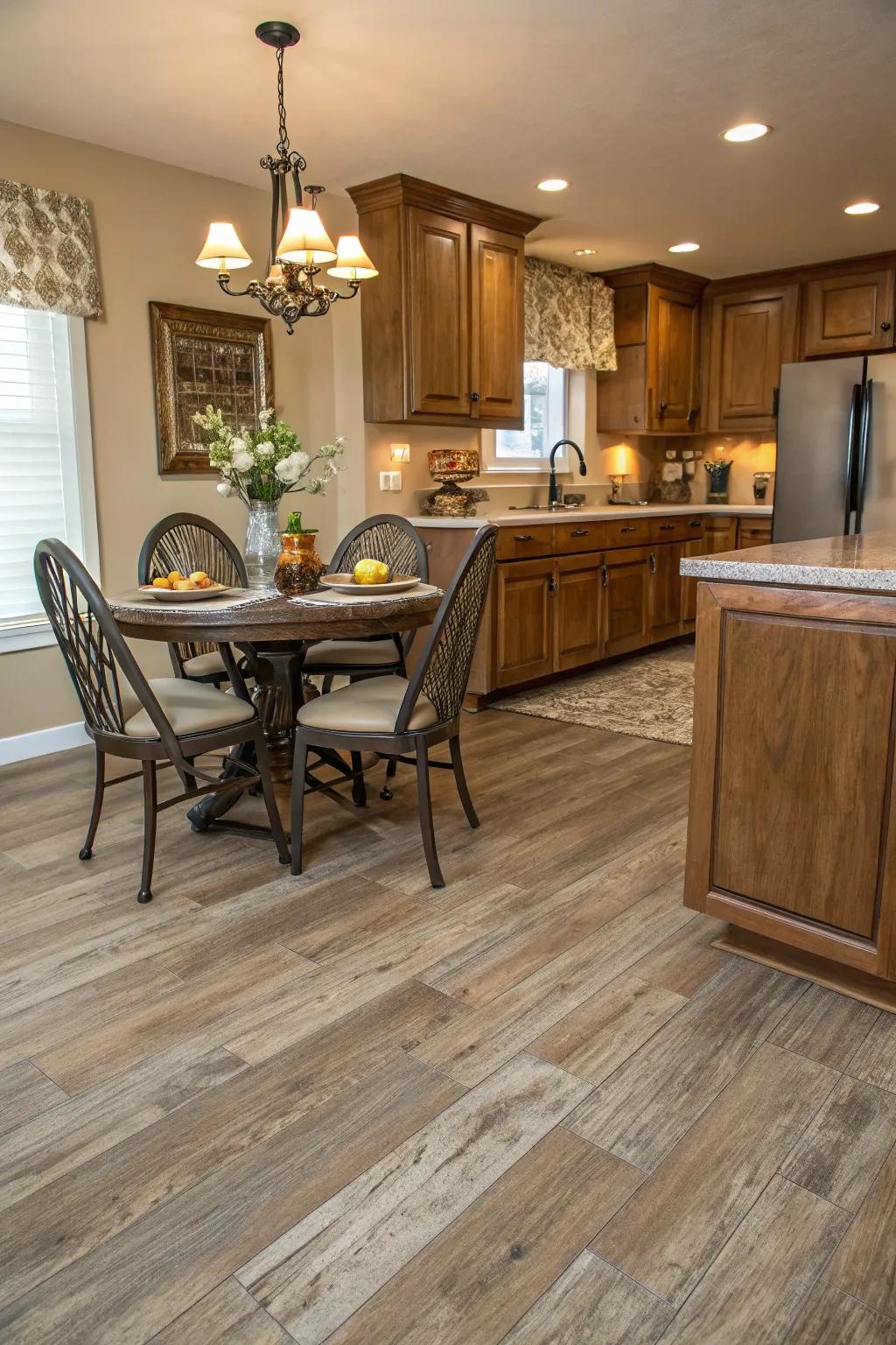 Man-made flooring provides versatility and practicality, accompanied by an array of stylish selections.
