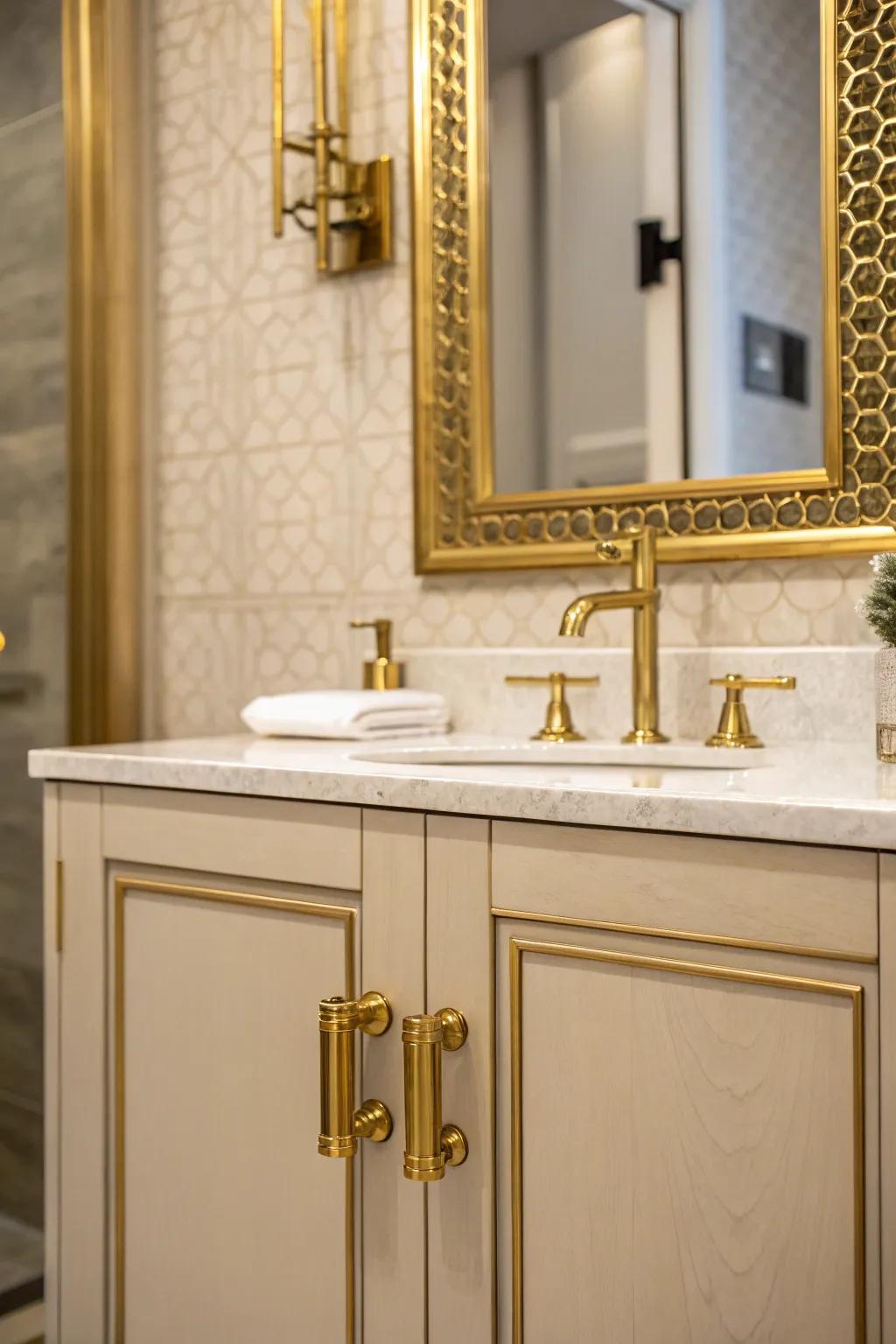 Gilded nuances lend an air of opulence.